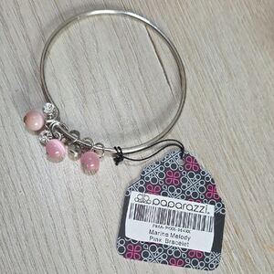 🌹#76 Paparazzi Pink and Silver Charm Bracelet